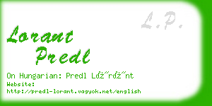 lorant predl business card